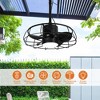 Parrot Uncle 20 Inch Black Modern Cage Ceiling Fan with Light Remote Metal Outdoor Ceiling Fans for Hallway Gazebo - 2 of 4