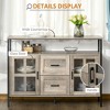 NicBex Industrial Sideboard Cabinet Farmhouse 47.3 Inch Coffee Bar Storage Cabinet with 2 Drawers and Adjustable Shelves for Kitchen,Living Room,Gray - 4 of 4