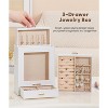 White and Gold Jewelry Box Organizer, Storage Case for Necklaces, Rings, Earrings, Bracelets, Christmas Gift for Women & Girls - 3 of 4