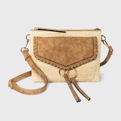 VR NYC Woven Crossbody Bag - Straw