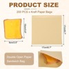 Unique Bargains Greaseproof Double Open Kraft Paper Sandwich Pretzel Food Storage Bags Brown 200 Pcs - 2 of 4