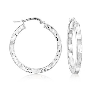 Ross-Simons Italian Sterling Silver Hammered Hoop Earrings - 1 of 4