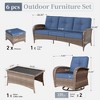 Captiva Designs Vintage Patio Swivel Wicker Conversation Sofa Set with Ottomans - 2 of 4