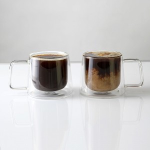 LEMONSODA Double Walled Glass Coffee Drink Mug with Handle - Set of 2 (250 mL / 8.5 fl. oz) - 1 of 4