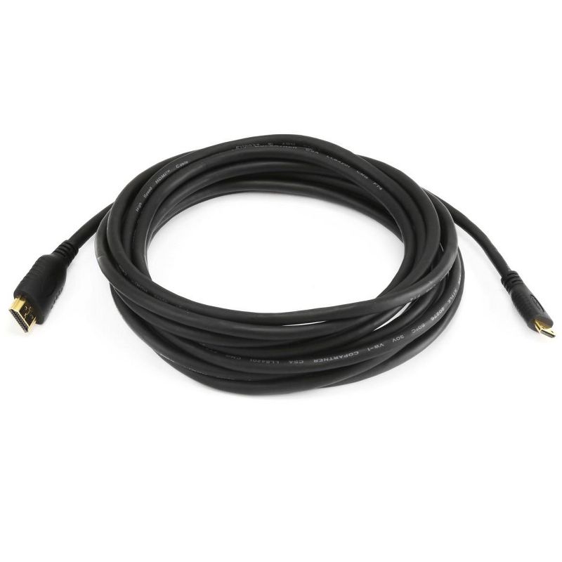 Monoprice Standard HDMI Cable - 15 Feet - Black | With HDMI Mini Connector, 1080i @ 60Hz, 4.95Gbps, 30AWG, 1 of 4