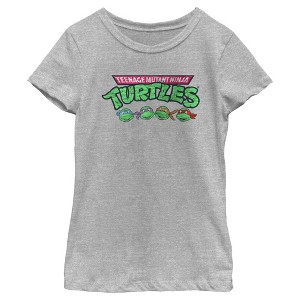 Girl's Teenage Mutant Ninja Turtles Distressed Character Lineup T-Shirt - 1 of 4