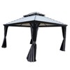 Kozyard Caesar Aluminum Hardtop Gazebo Metal Pavilion with Netting and Shaded Curtains for Patio, Backyard Deck - 2 of 4