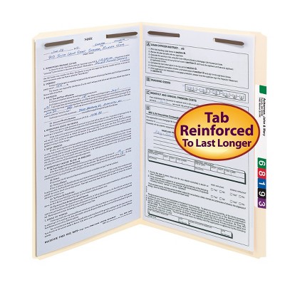 Smead Fastener File Folder, 2 Fasteners, Straight-Cut Tab, Legal Size, Manila, 50 per Box (19513)