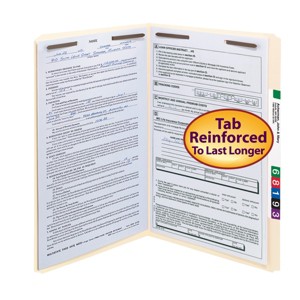 Smead Fastener File Folder, 2 Fasteners, Straight-Cut Tab, Legal Size, Manila, 50 per Box (19513) - 1 of 4
