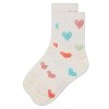 Memoi Girls Cozy Ribbed Cotton Blend "Graffiti Heart" Crew Sock - 3 of 4