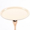 Small Metal Round End Table with Mermaid Tail Pedestal and Tray-Style Top for Living Room - 4 of 4