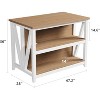 Wooden Kitchen Island with Storage, Power Outlet & LED Lights, Large Kitchen Island Table with 3 Tier Microwave Stand Oven Shelf, Coffee Bar Table - 2 of 4