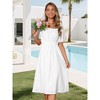 INSPIRE CHIC Women's Eyelet Square Neck Short Puff Sleeve Casual A Line Summer Midi Dress - 3 of 4