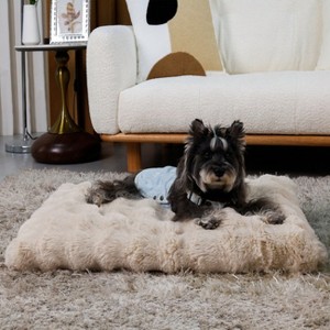 Artloge Plush Pet Bed Washable Dog Mat Crate Bed Anti-Slip Kennel Mattress Deluxe Sleeping Mat for Puppy & Large Dogs with Removable Cover - 1 of 4