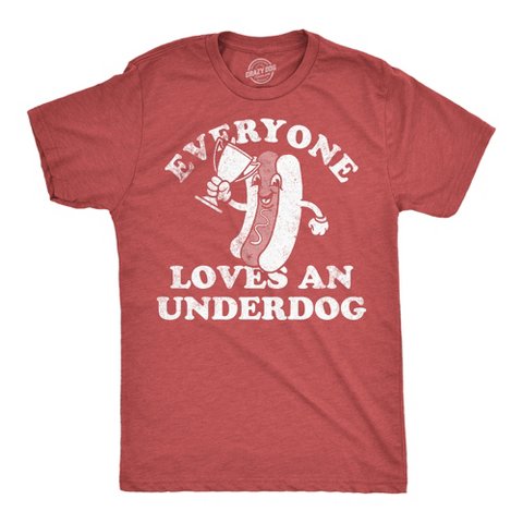 Мужские футболки Crazy Dog T-Shirts, Inc. Mens Funny T Shirts Everyone Loves An Underdog Sarcastic Hotdog Graphic Tee for Men - Crazy Dog Men's T Shirt For Foodies Red XL