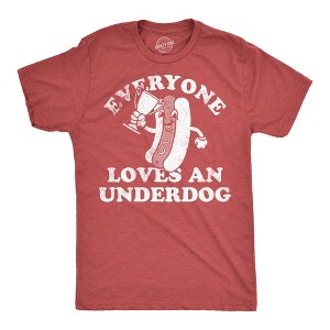Mens Funny T Shirts Everyone Loves An Underdog Sarcastic Hotdog Graphic Tee For Men - Crazy Dog Men's T Shirt - 1 of 4