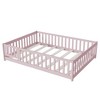 YOOCOZZ Queen Size Rubber Wood Floor Bed with Fence,Door and Safety Guardrails - 2 of 4
