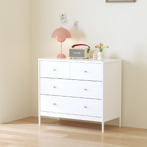 KWPZQEB 4-Drawer Kids Dresser, Bedroom Dressers Nightstand with Anti-Tipping Device and Wood Handle, Kids Dresser for Living Room or Apartment, White - 1 of 4