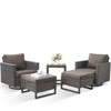 Buenhomino Patio Furniture Set Outdoor High Back Swivel Rocker Patio Chairs, 5PCS Wicker Conversation Set for Deck Yard and Poolside - 2 of 4
