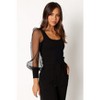 Petal and Pup Wesson Sheer Sleeve Top - Black 6 - 4 of 4