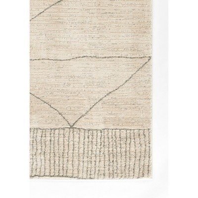 Ivory Geometric Rectangular Stain-Resistant Synthetic Area Rug