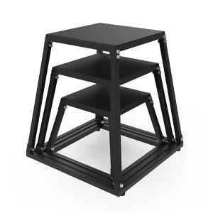 Plyometric Jump Box, 12 Inch Fitness Exercise Platform, Anti-Slip Step Up Box, Jumping Box for Home Gym Strength Training Workout, Black - 1 of 4