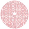 Aghana Digitals Pink 122cm Fabric Christmas Tree Skirt with Snowflake Pattern & Matching Stocking, - 3 of 4