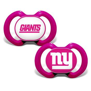 BabyFanatic Officially Licensed Unisex Pacifier 2-Pack - Pink NFL New York Giants