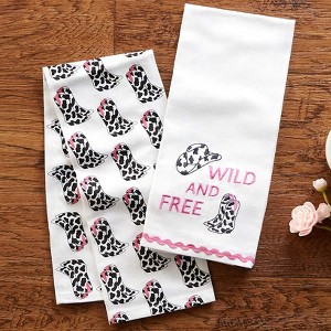 The Lakeside Collection Set of 2 Cowgirl Themed Kitchen Towels - 1 of 4