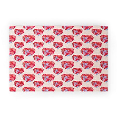 El buen limon Heart and love retro psychedelic 30" x 20" Welcome Mat - Society6