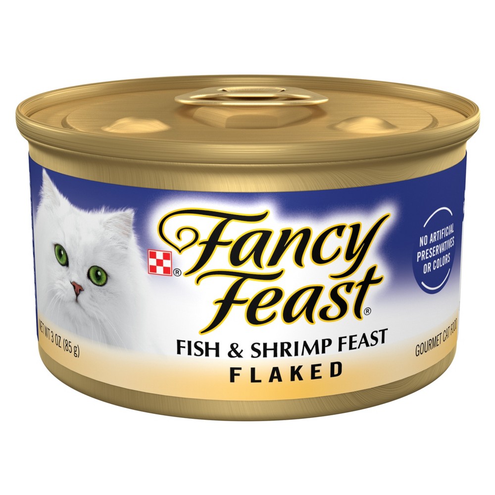 UPC 050000428748 product image for Purina Fancy Feast Flaked Gourmet Wet Cat Food Fish & Shrimp Feast - 3oz | upcitemdb.com