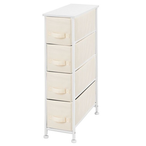 Mdesign Narrow Vertical Dresser Storage Organizer Tower 4 Drawers Cream White Target