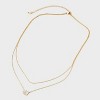 14K Gold Plated Cubic Zirconia Cluster Multi-Strand Necklace - A New Day™ - Gold - 3 of 4