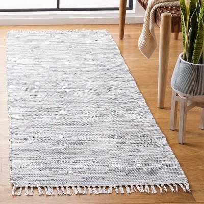 Montauk Silver Handwoven Cotton Runner Rug