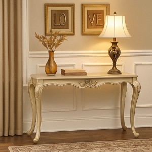 Royal Hampton Sofa Table, Ornate Classic European Champagne Gold Wood 52 Inch - 1 of 4