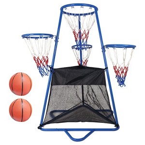 Portable Kids Basketball Hoop with 4 Balls, 4 Hoop Indoor & Outdoor ...