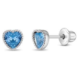 Girls' Sweetheart Screw Back Sterling Silver Earrings -  In Season Jewelry - 1 of 4