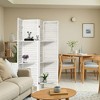 MAYEERTY Freestanding Room Divider, 5.6Ft Wood Privacy Screen with Shelves - 2 of 4
