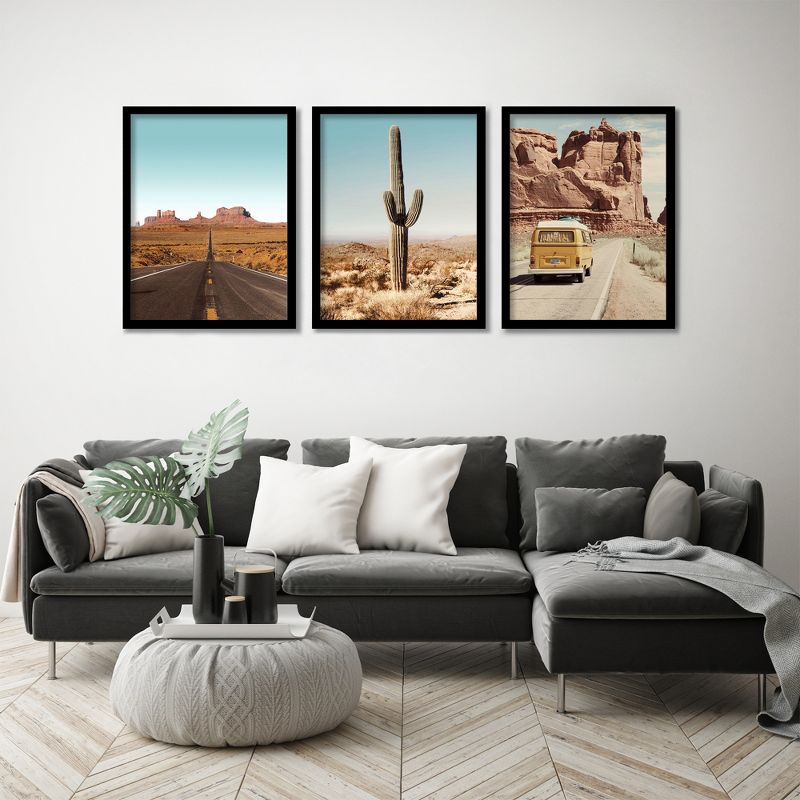 Americanflat Botanical Landscape (Set Of 3) Triptych Wall Art Desert Drives Photography By Tanya Shumkina - Set Of 3 Framed Prints, 1 of 7