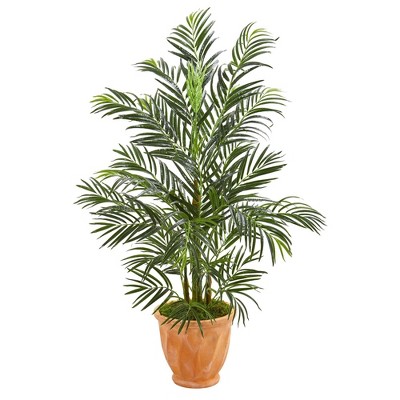 Nearly Natural 4-ft Areca Palm Tree in Planter UV Resistant (Indoor/Outdoor)
