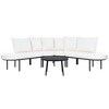 Whisen Half-Moon Patio Sofa Set with Coffee Table, 6-Person All-Weather Iron Frame & Cushions for Outdoor/Indoor Use - 4 of 4