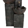 Sunnydaze 34"H Electric Polyresin 3-Tier Burning Bowls Outdoor Water Fountain with Real Flame Torch Accents - image 4 of 4