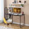 Costway Reversible Computer Desk Study Workstation Home Office 4-tier Bookshelf - 4 of 4