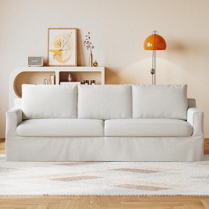 Lycvki 93" Modern 3-Seater Sofa Couch with Deep Seats and Removable Slipcover - 1 of 4