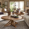 Sierra Round Farmhouse Pedestal Base Wood Coffee Table Vintage Wood - Inspire Q: 48" Diameter, Pine Frame, Wood Veneer Top - 2 of 4