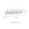 Wall Hook Rail - Mounted Hanging Rack with 6 Hooks for Entryway, Hallway, or Bedroom - Storage Solution for Coats, Towels, Bags by Lavish Home (Brown) - 2 of 4