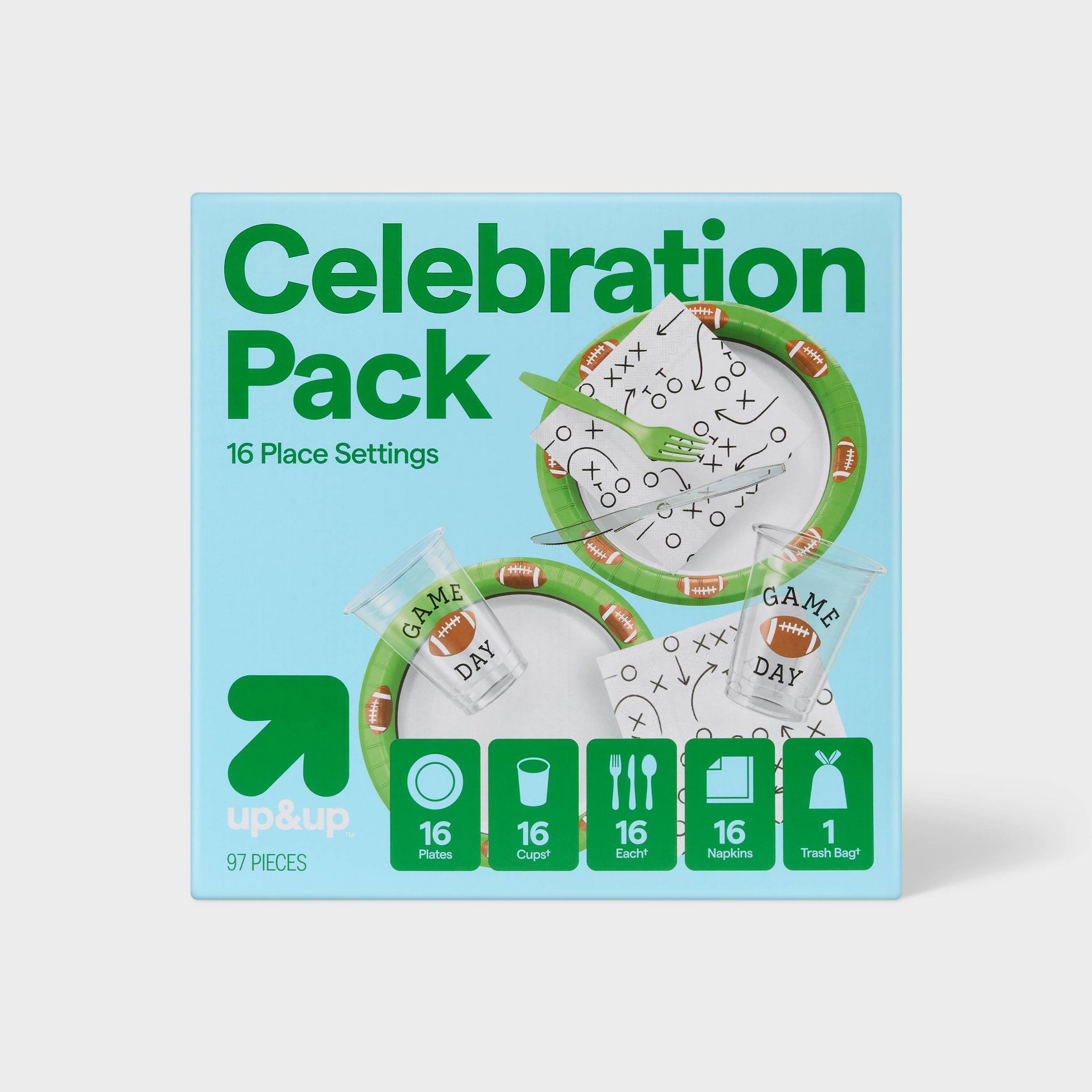 Game Day Disposable Table Top Celebration Pack - 97ct - up&up™
