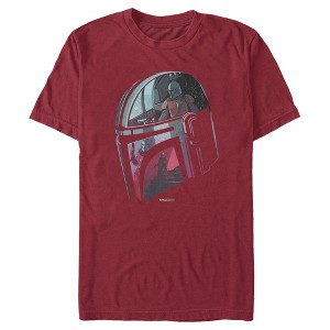 Men's Star Wars The Mandalorian Helmet Reflection T-Shirt - 1 of 4
