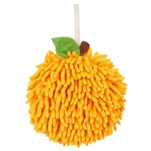 REGALWOVEN Bathroom Soft Absorbent Fluffy Chenille Ball Hand Towels with Wall Hook 6" x 6" 2 Pcs - 1 of 4