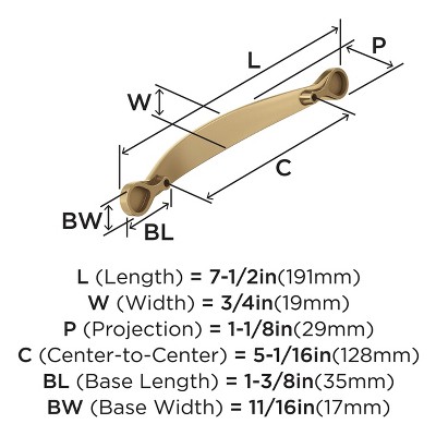 Champagne Bronze 7.5-Inch Arch Cabinet Pull with Mounting Hardware